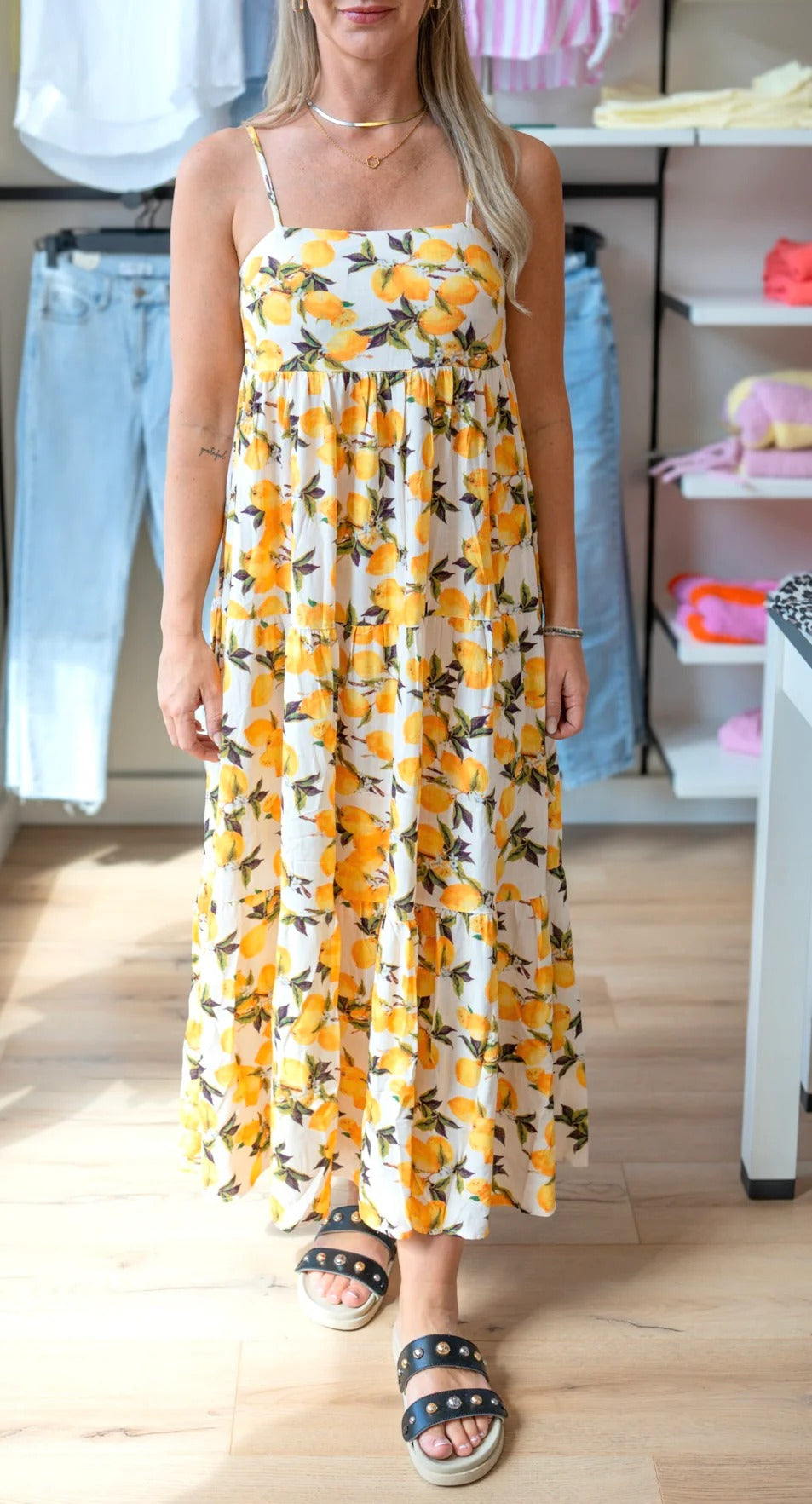 Maxi Kleid mit Zitronen