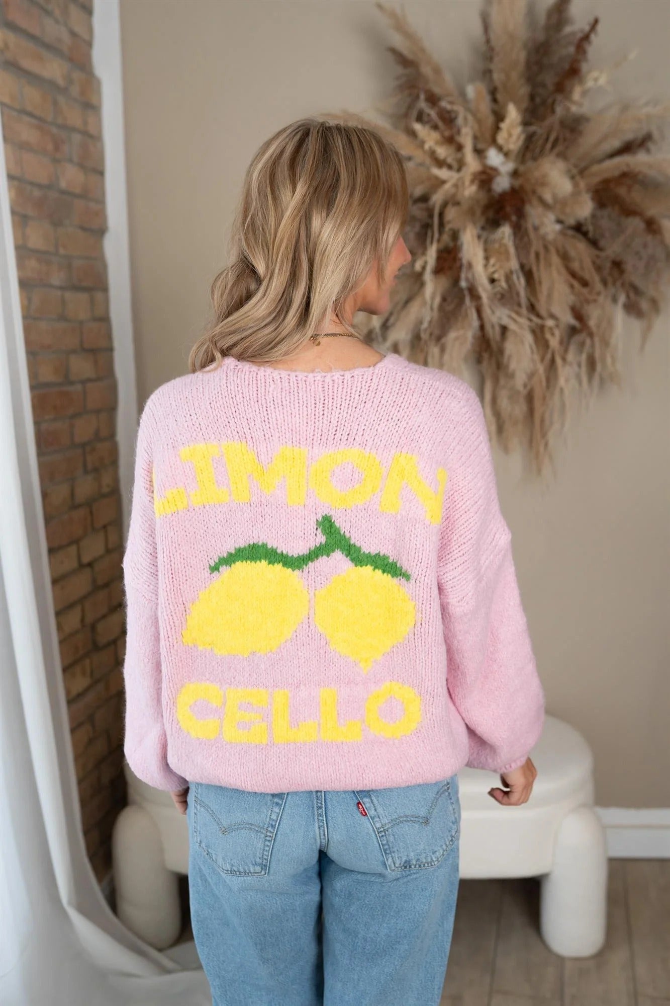Strickjacke mit Zitrone