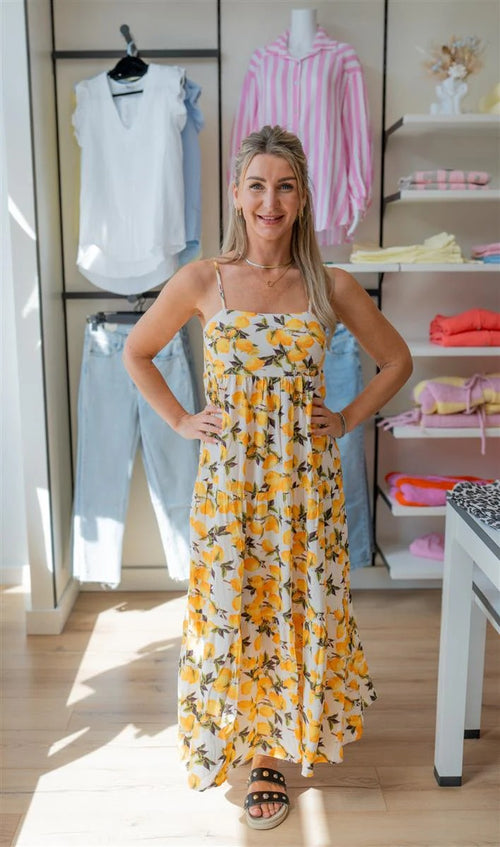Maxi Kleid mit Zitronen